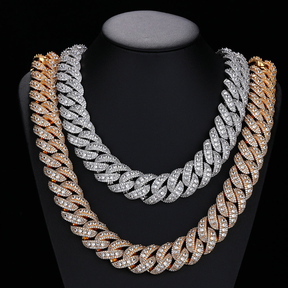 25mm Iced Bubble Cuban Chain Set | Premium Hip Hop Necklace & Bracelet for Men