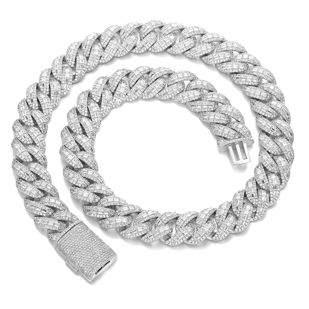 20mm Stacked Princess Cut Bubble Cuban Chain | New Luxury Iced Out Hip Hop Necklace