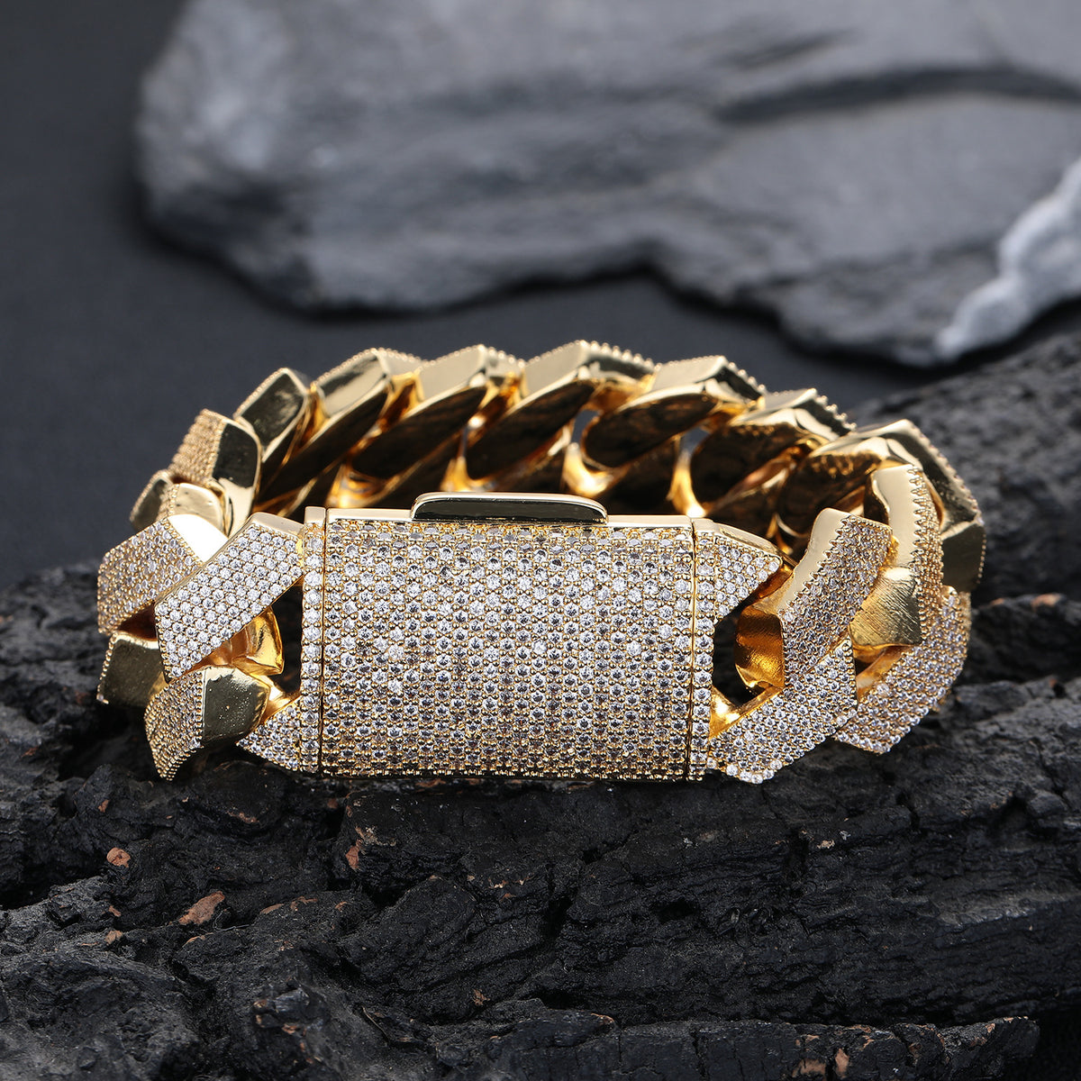 Luxury 25mm 6-Row Iced Cuban Chain | Gold & White Gold Plated
