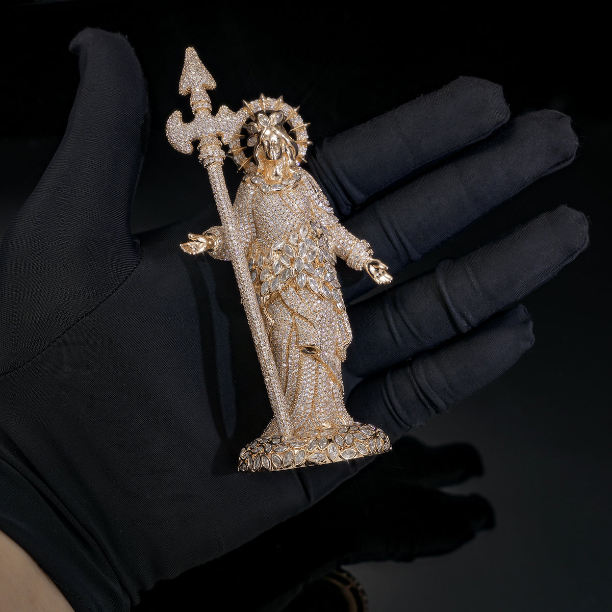 Luxury Heavy-Duty Statue of Liberty Large Men Pendant, Fully Iced Out Moissanite, Rare Collectible Hip Hop Jewelry