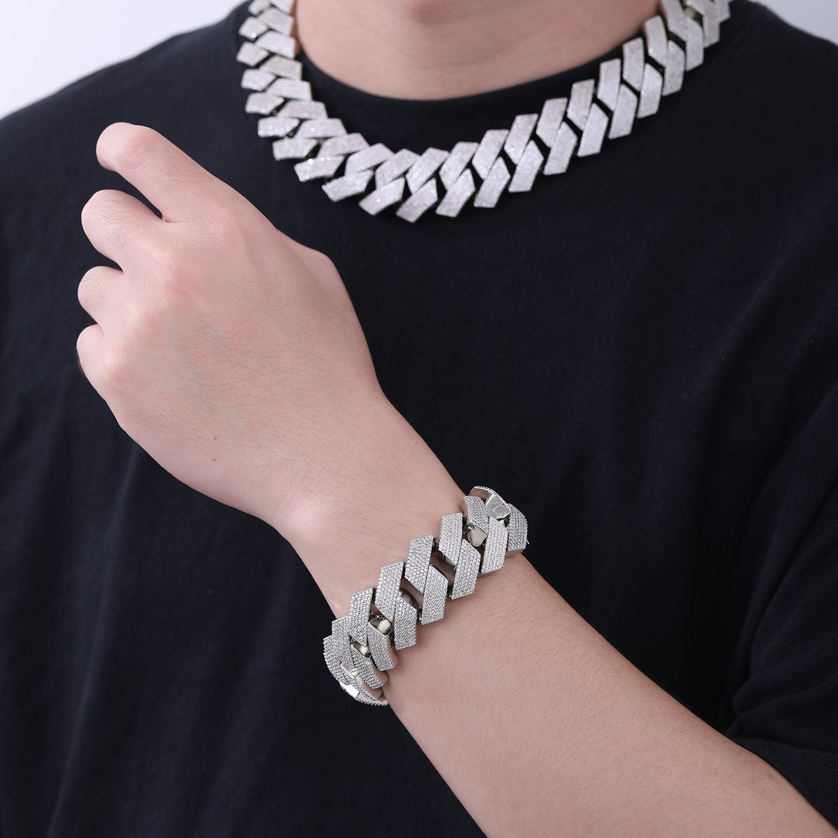 Luxury 25mm 6-Row Iced Cuban Chain | Gold & White Gold Plated