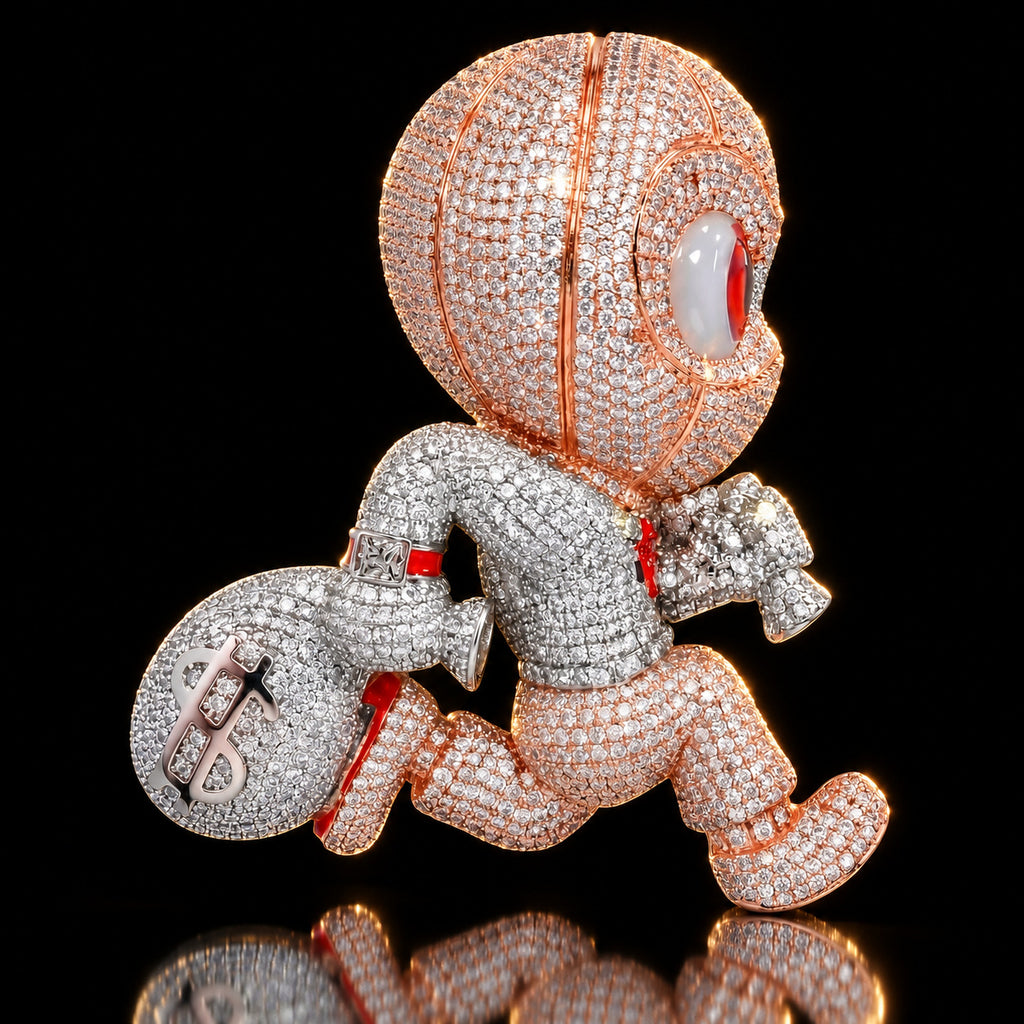 Pavé Money Bag Man Pendan