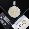 Luxury Fully Paved Moissanite Disk Cross Pendant