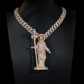 Luxury Heavy-Duty Statue of Liberty Large Men Pendant, Fully Iced Out Moissanite, Rare Collectible Hip Hop Jewelry