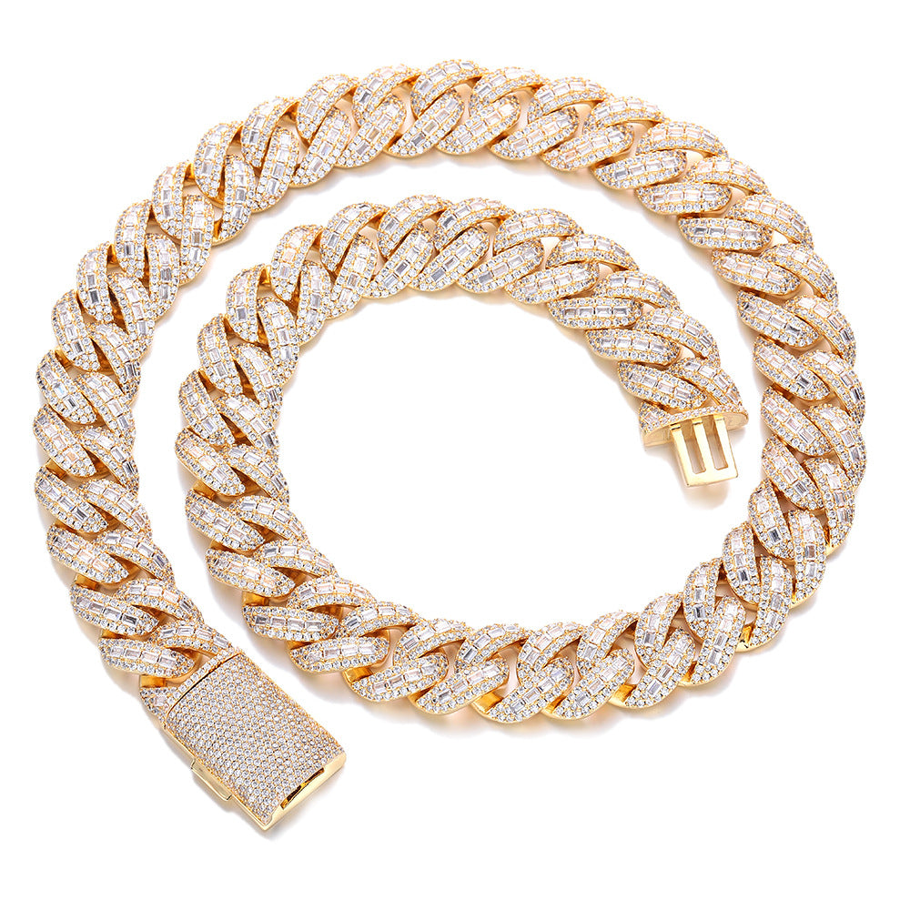 20mm Stacked Princess Cut Bubble Cuban Chain | New Luxury Iced Out Hip Hop Necklace