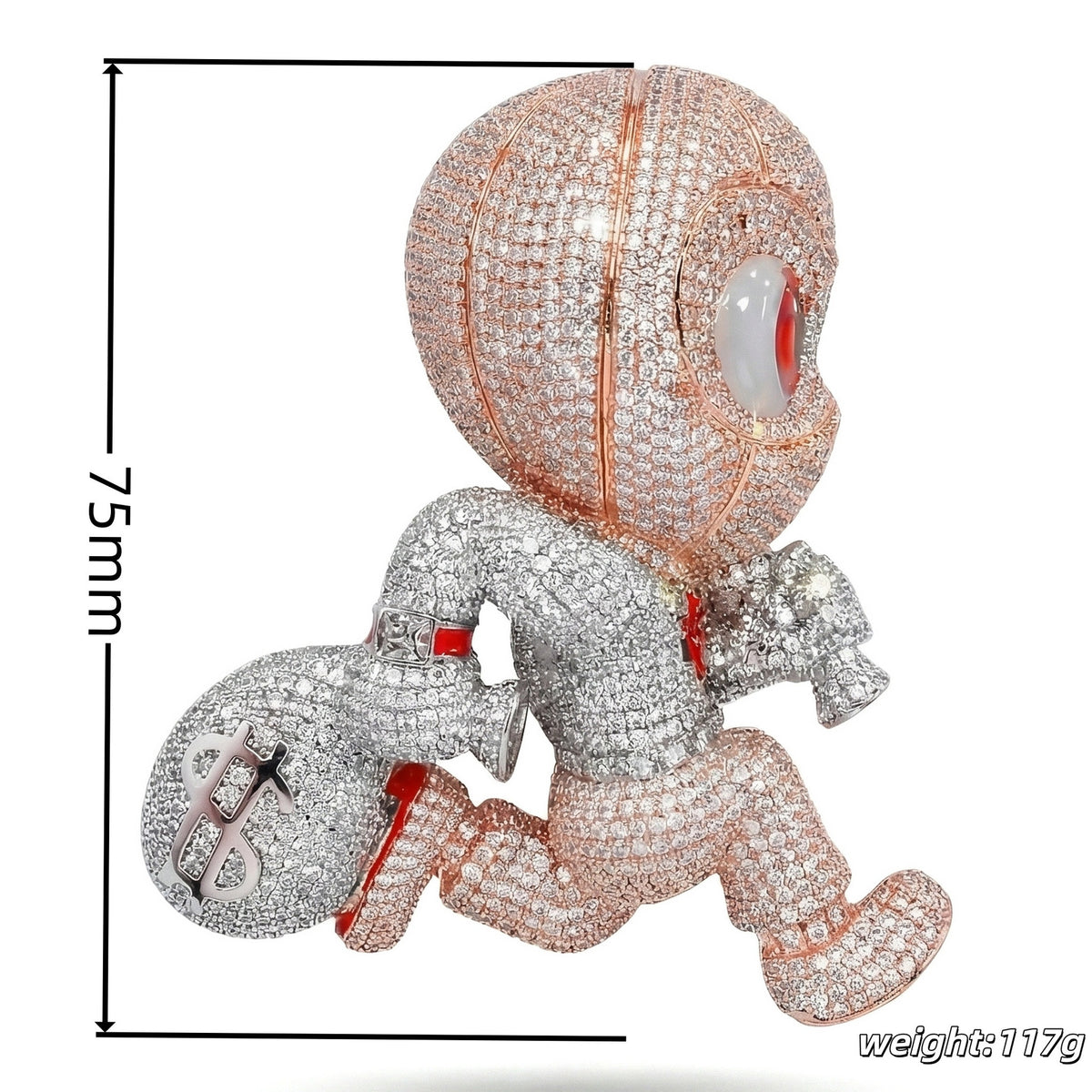 Pavé Money Bag Man Pendan