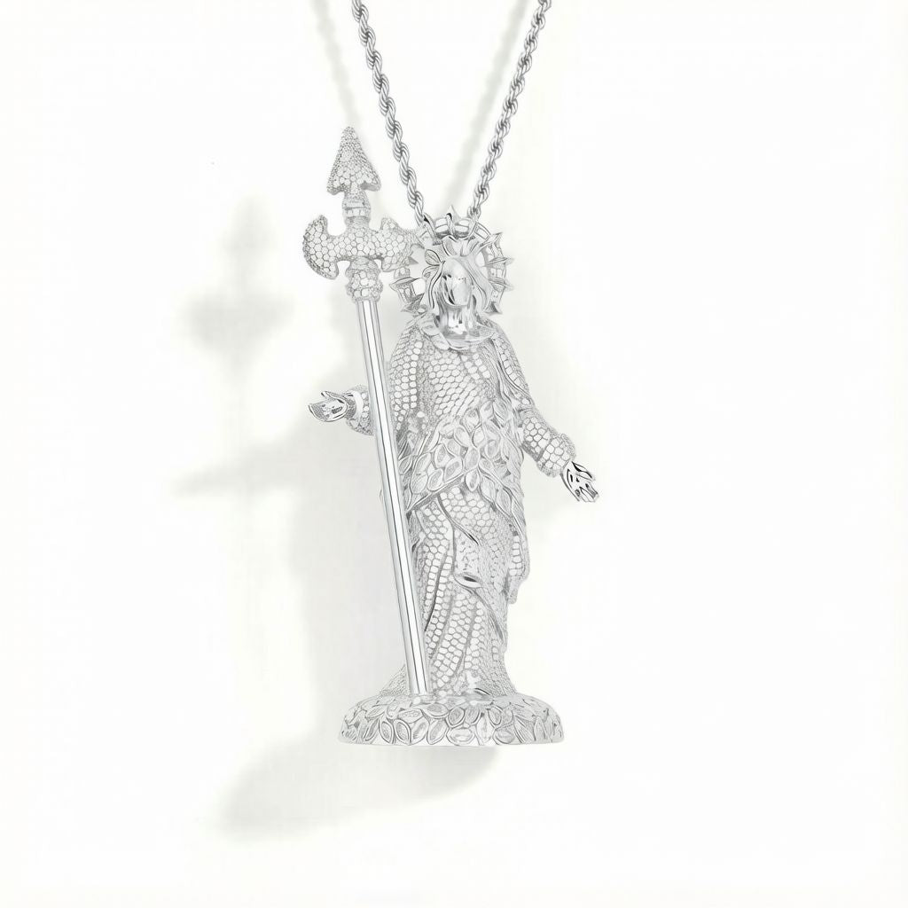 Luxury Heavy-Duty Statue of Liberty Large Men Pendant, Fully Iced Out Moissanite, Rare Collectible Hip Hop Jewelry