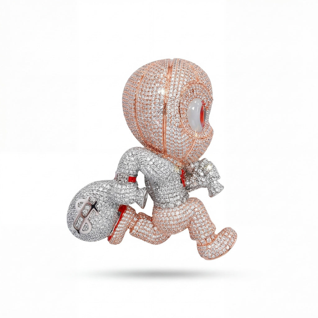 Pavé Money Bag Man Pendan