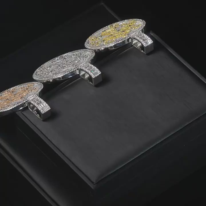 Luxury Fully Paved Moissanite Disk Cross Pendant